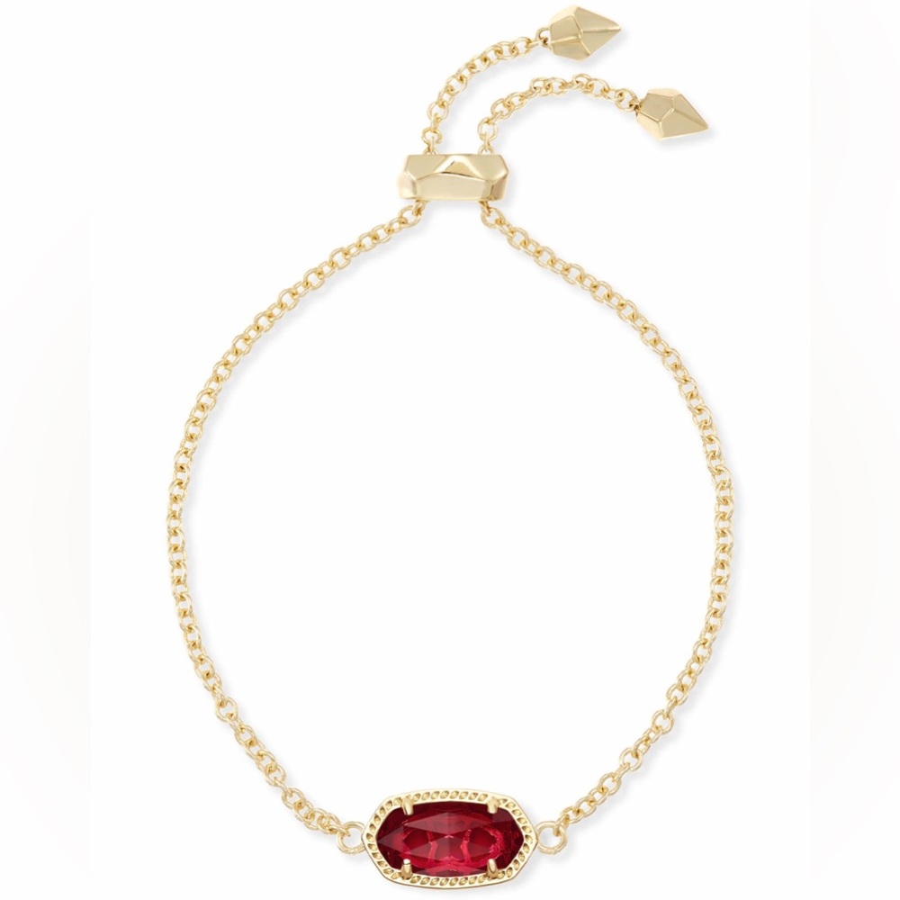 Kendra Scott Elaina Gold Adjustable Chain Bracelet in Red Illusion